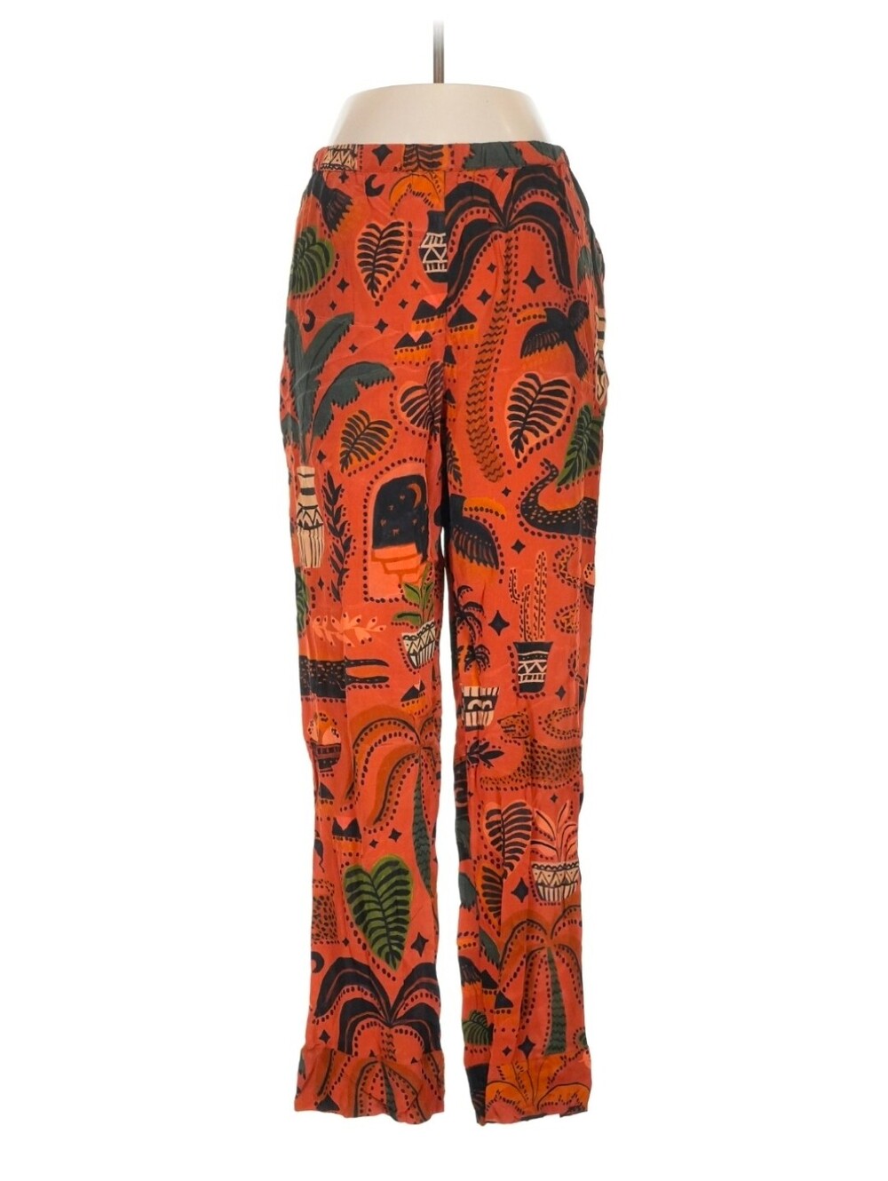NWT FARM Rio Anthropologie Tropical Tapered pants Boho Casual Safari Fun Sz M